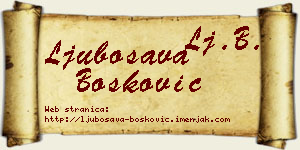 Ljubosava Bošković vizit kartica